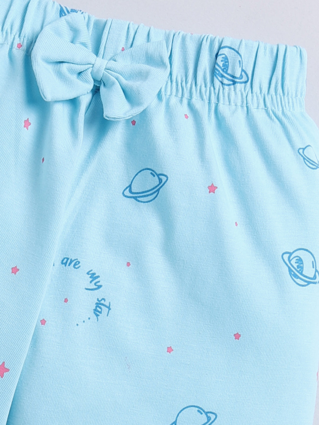 Kidcity Baby Girls Capri Combo set cotton Sinker Capri| Sky Blue Capri zoom view