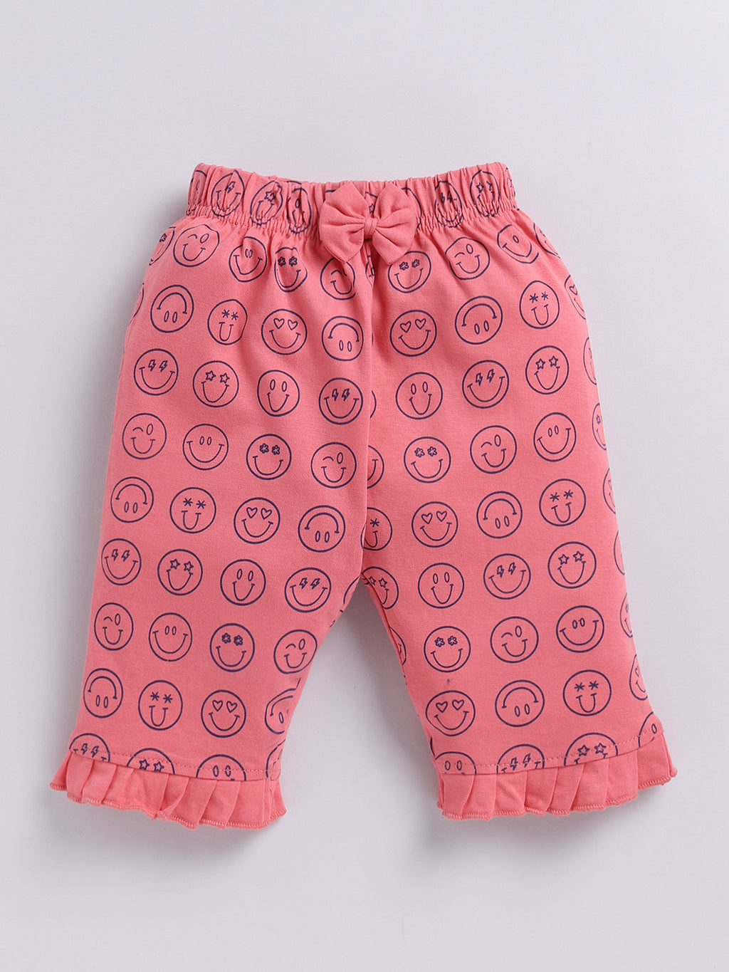 Kidcity Baby Girls Capri Combo set cotton Sinker Capri| peach Capri front view