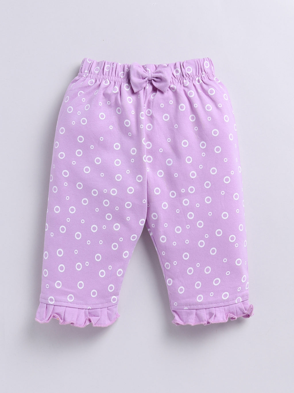 Kidcity Baby Girls Capri Combo set (pack of 2) | Cotton Sinker Capri| levender Capri front view