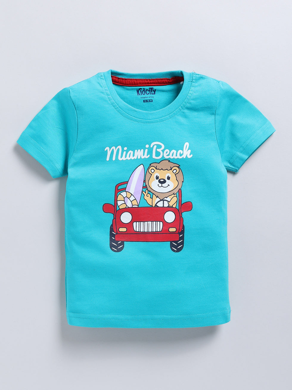 Kidcity Boy's Basic T-Shirt Combo Set (Pack of 2) | Cotton Sinker T-Shirts | Boy's Casual T-Shirts | Blue T-Shirts Front View