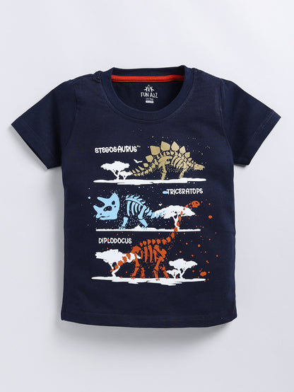 Kidcity Boy's Basic T-Shirt Combo Set (Pack of 2) | Cotton Sinker T-Shirts | Boy's Casual T-Shirts |  Black, T-Shirts  Front View