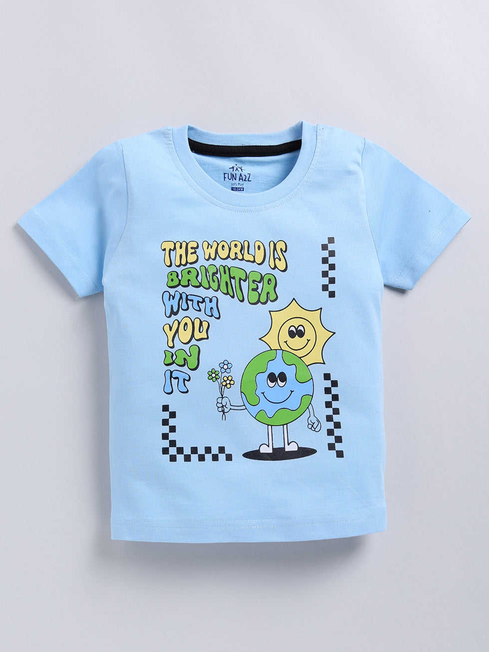 Kidcity Boy's Basic T-Shirt Combo Set (Pack of 2) | Cotton Sinker T-Shirts | Boy's Casual T-Shirts , Light Sul  T-Shirts Front View
