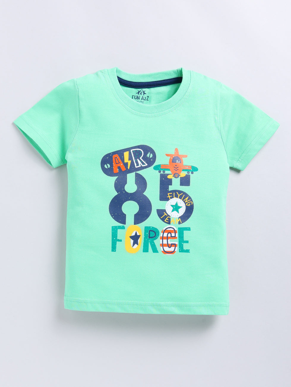 Kidcity Boy's Basic T-Shirt Combo Set (Pack of 2) | Cotton Sinker T-Shirts | Boy's Casual T-Shirts | Sea Green T-Shirts  Front View
