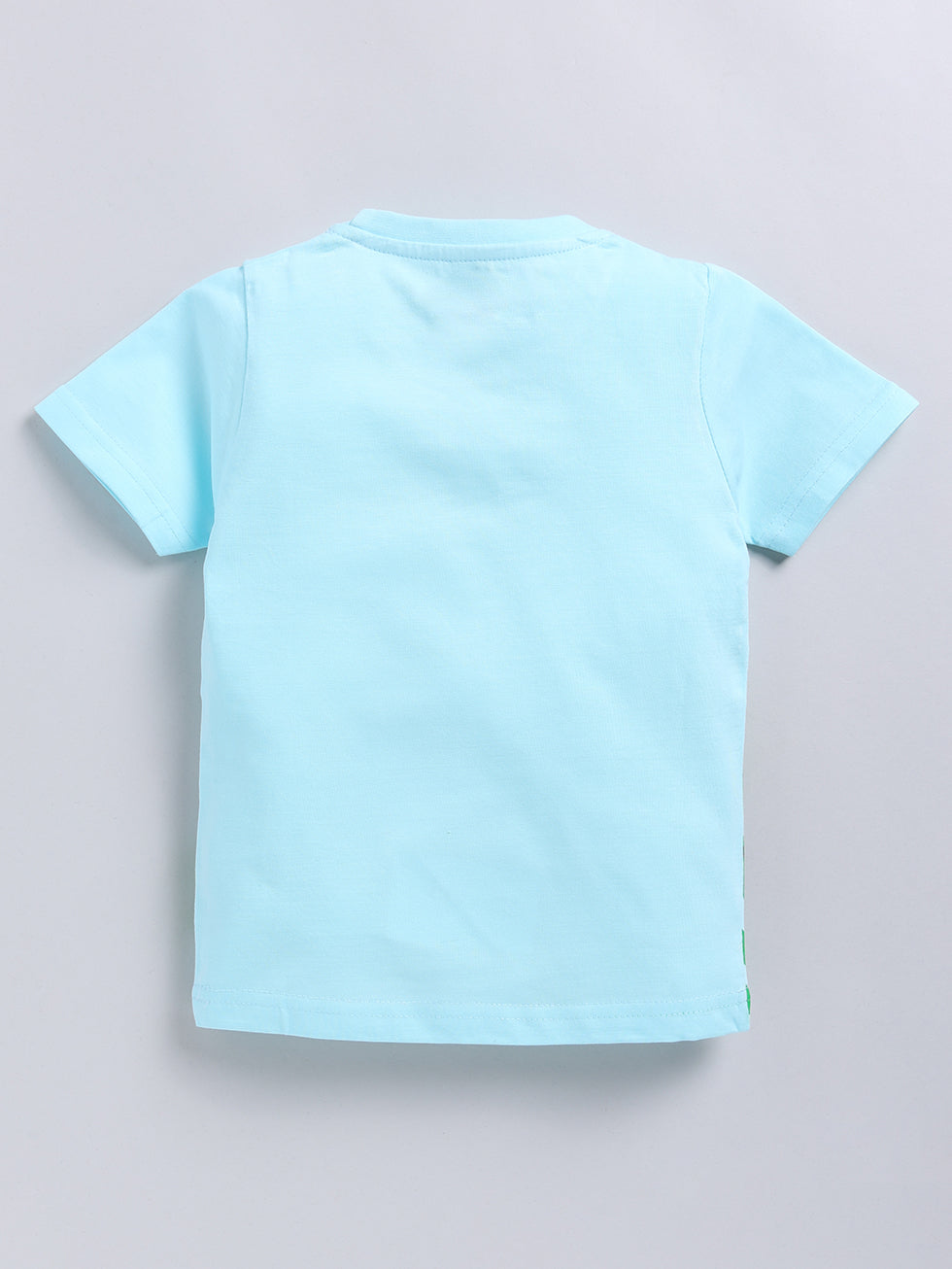 Kidcity Boy's Basic T-Shirt Combo Set (Pack of 2) | Cotton Sinker T-Shirts | Boy's Casual T-Shirts |  Sky Blue T-Shirts  Back View