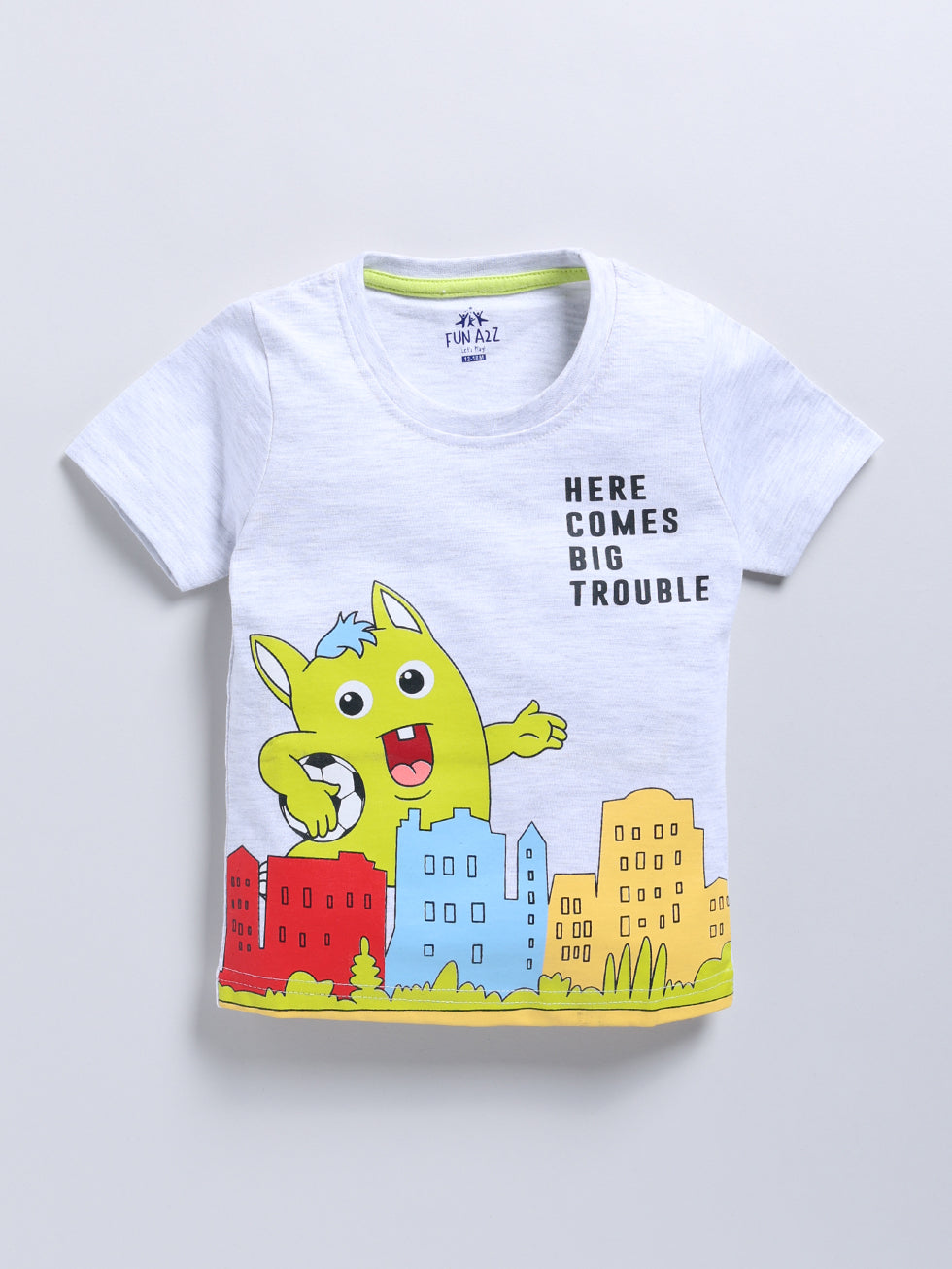Kidcity Boy's Basic T-Shirt Combo Set (Pack of 2) | Cotton Sinker T-Shirts | Boy's Casual T-Shirts |  White T-Shirts  Front View