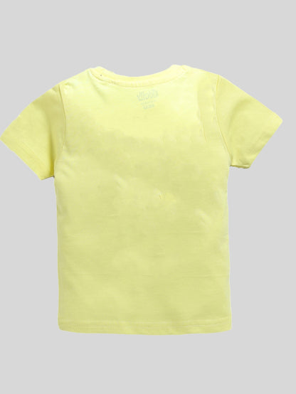 Kidcity Boy's Basic T-Shirt Combo Set (Pack of 2) | Cotton Sinker T-Shirts | Boy's Casual T-Shirts |  Yellow, T-Shirts  Back View