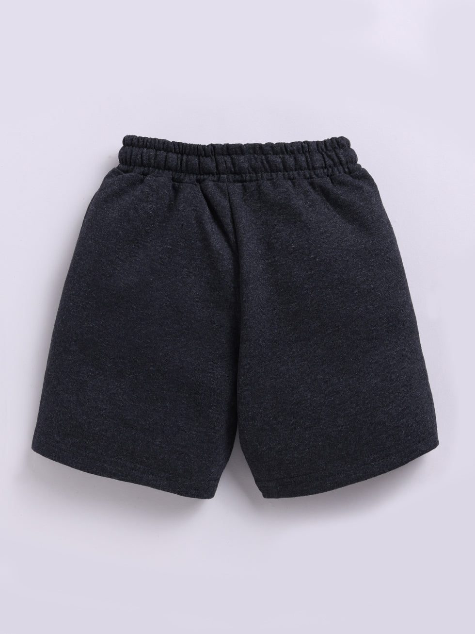 Kidcity Boys Cotton Loopknit Clasual Drawstring Shorts - Black back view