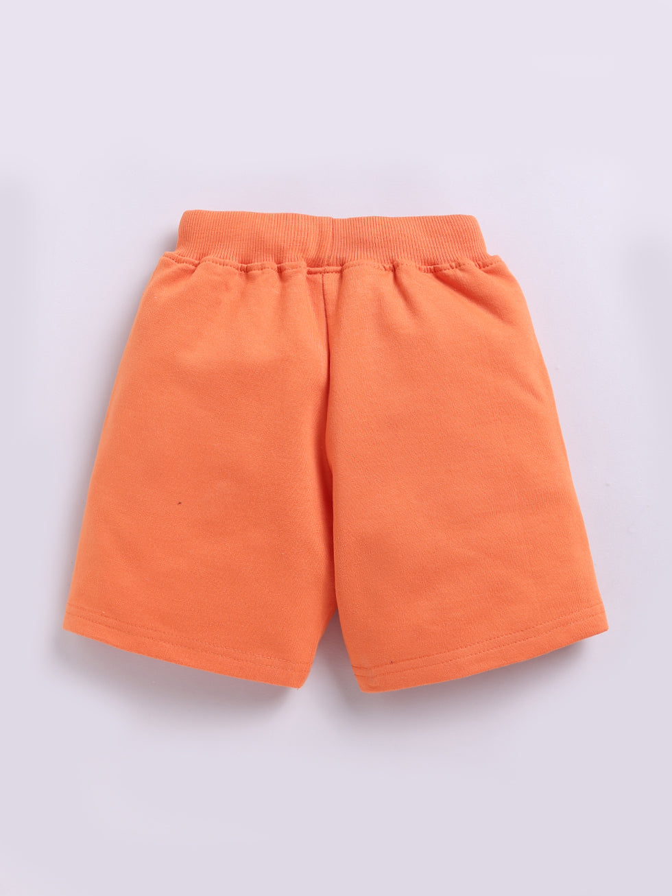 Kidcity Boys Cotton Loopknit Clasual Drawstring Shorts - Orange back view