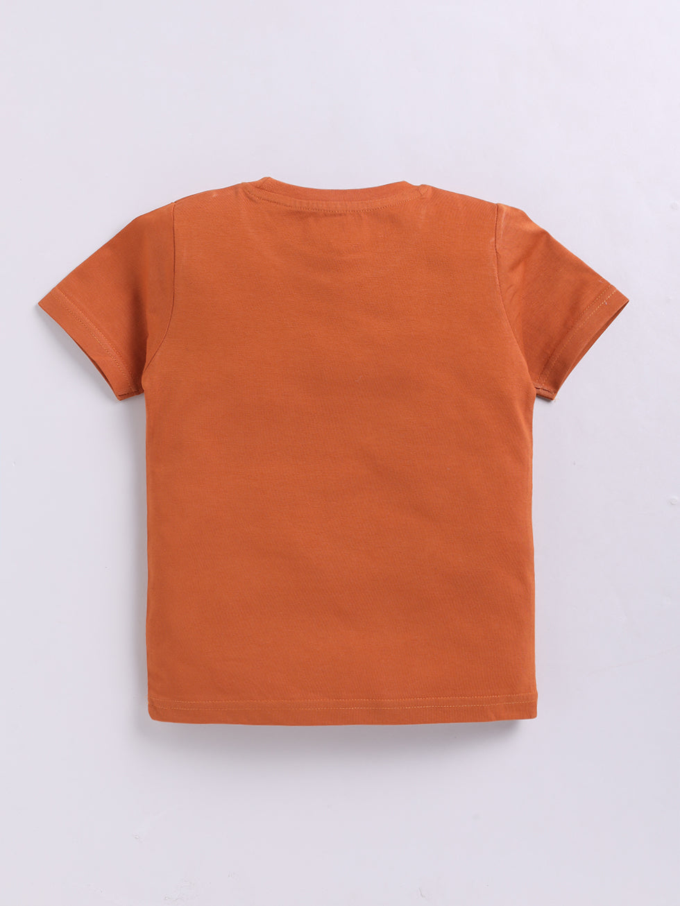 Kidcity Boys Cotton Sinker A Cool Kid Sunglasses Graphic Half Sleeves T-Shirts - Rust Back View