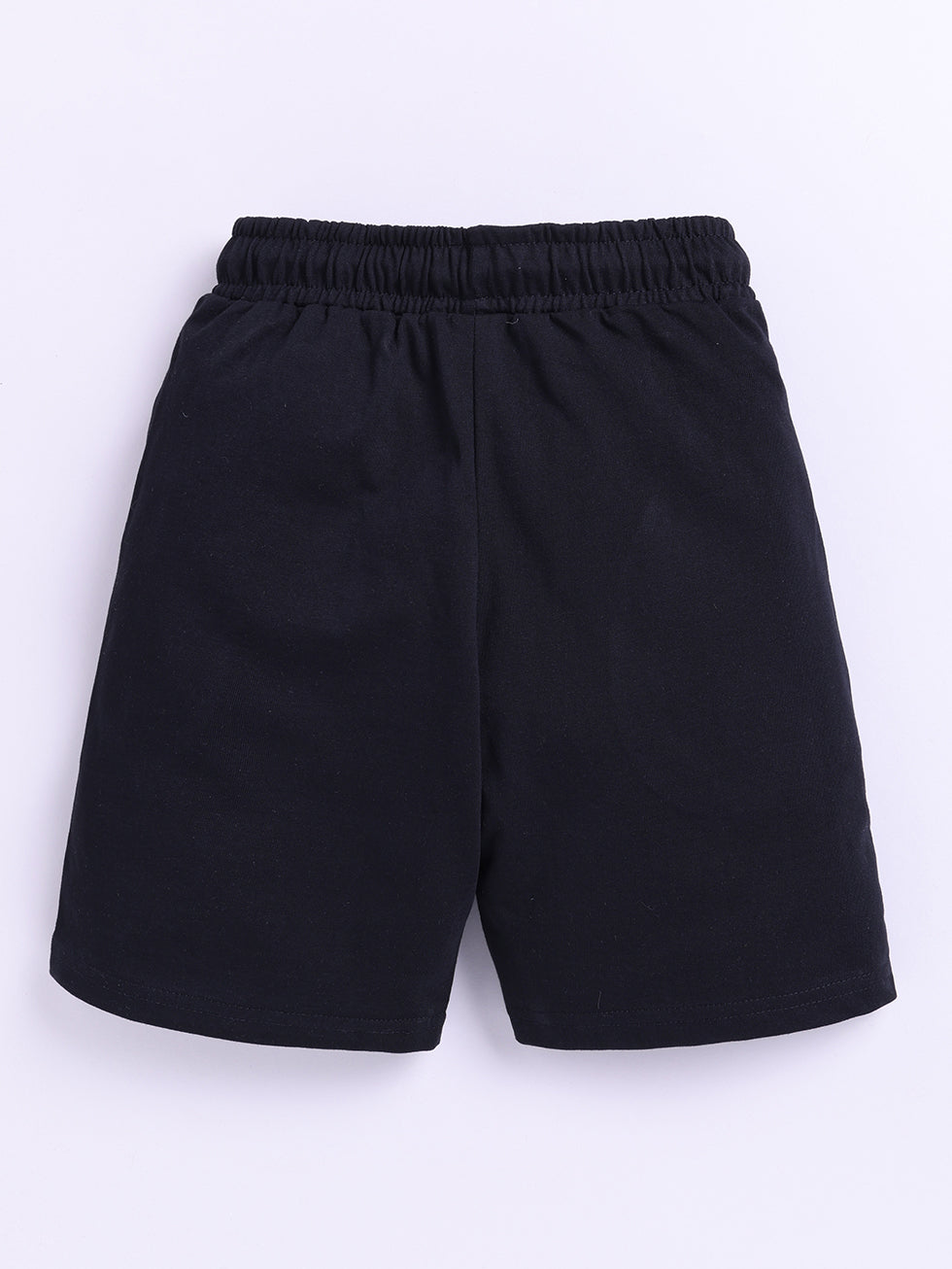 Kidcity Boys Cotton Sinker Forever Young Next Level Text Print Shorts - Black Back View