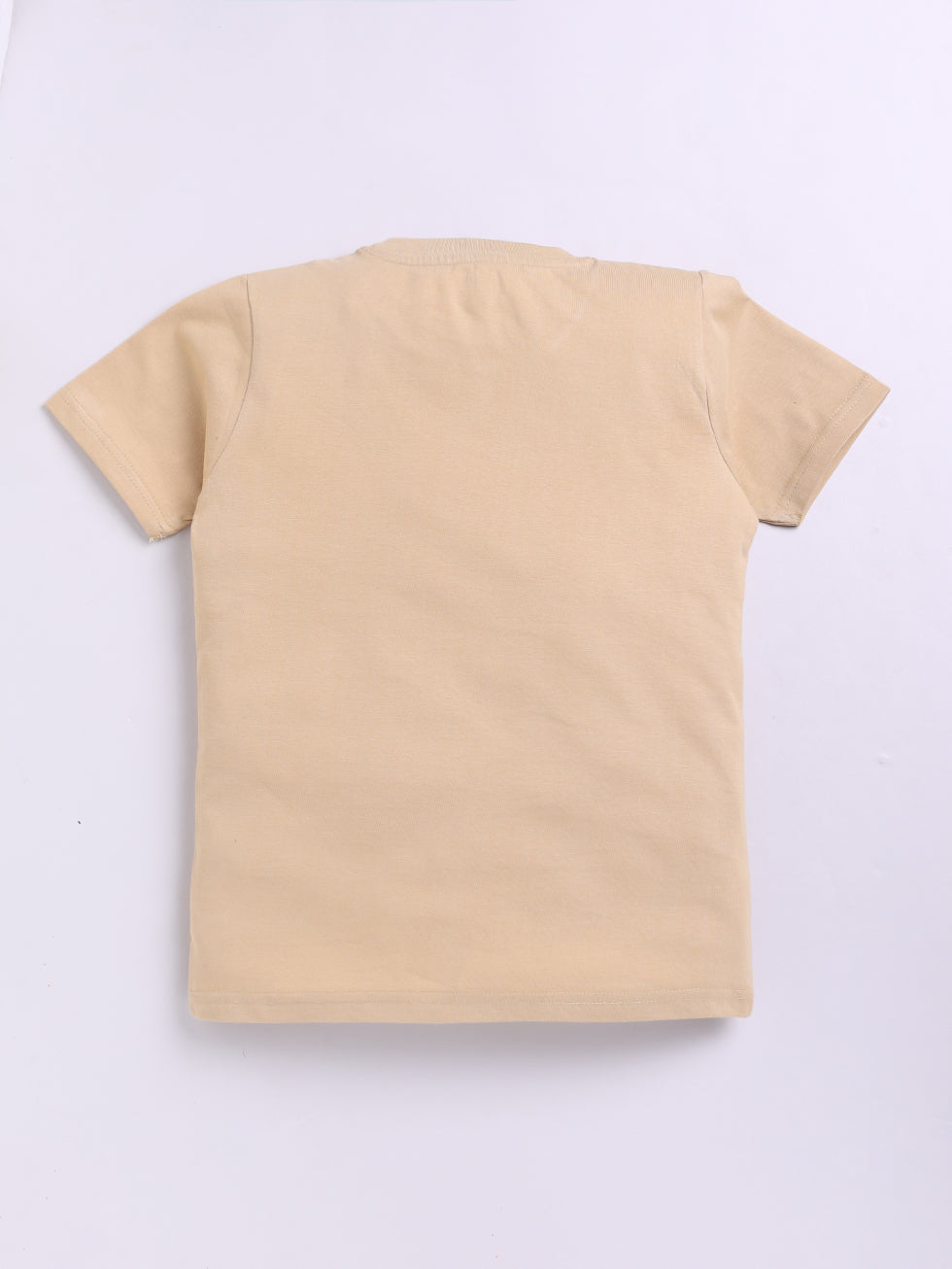 Kidcity Boys Cotton Sinker Half Sleeves Text Print T-Shirts - Beige Back VIew