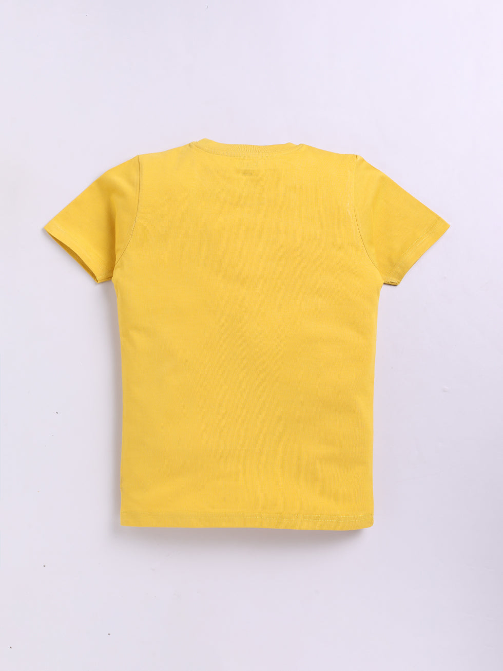 Kidcity Boys Cotton Sinker Listen Up Graphic Half Sleeves T-Shirts - Mustard Back View