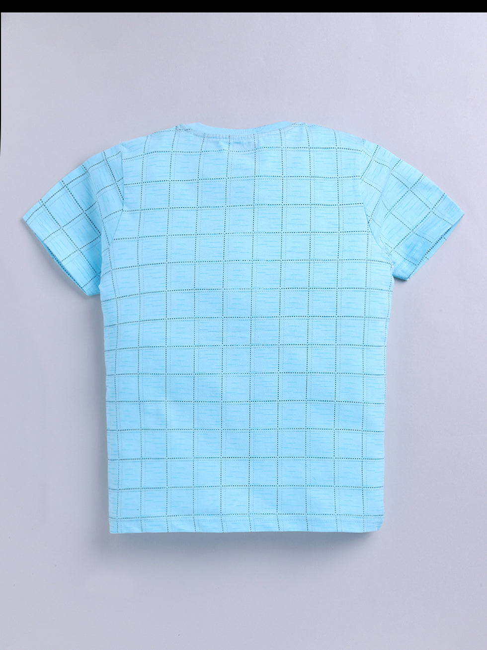 Kidcity Boys Cotton Sinker Spirited Text Placemet Print Half Sleeves T-Shirts - Sky Blue back view