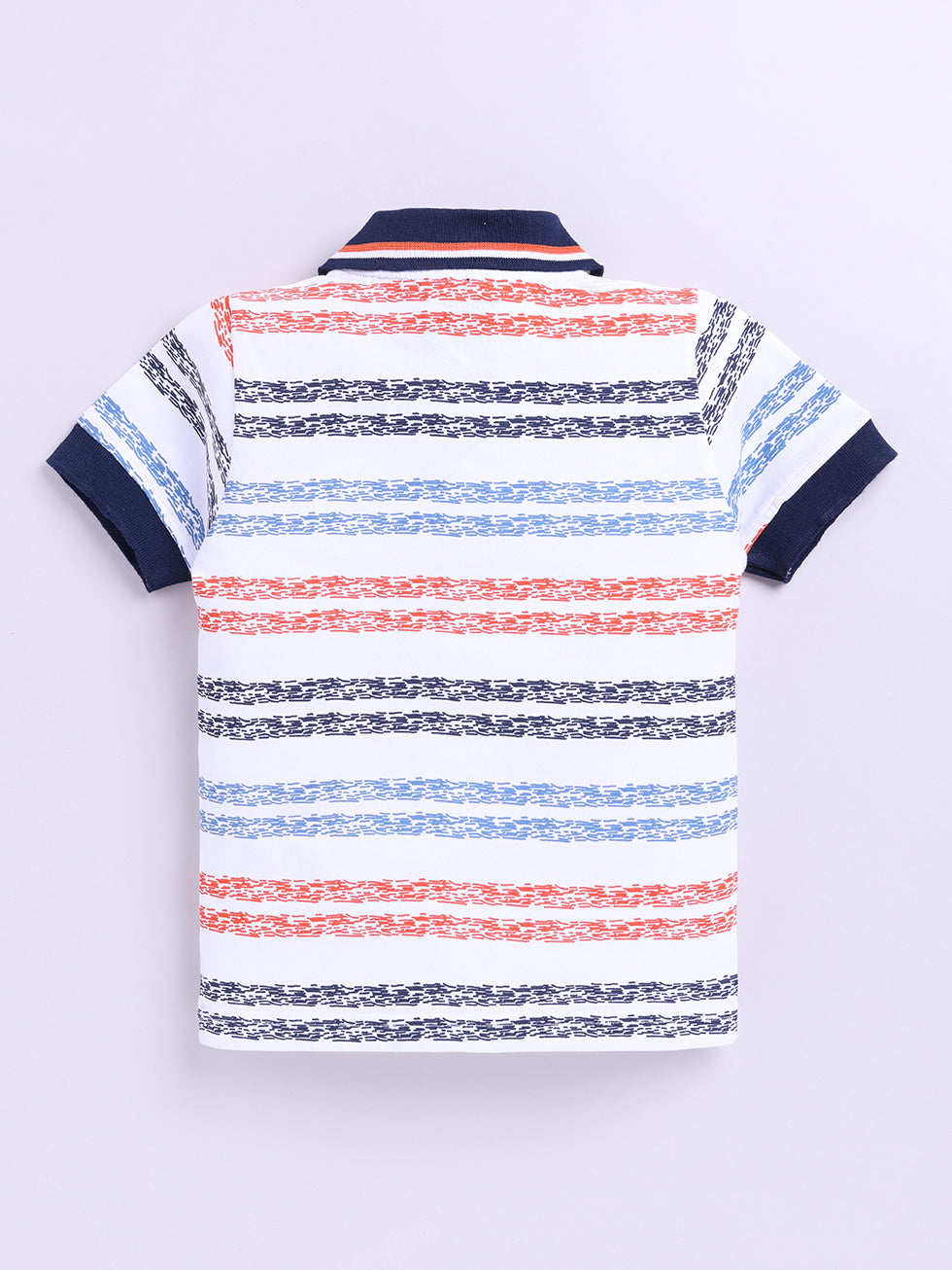 Kidcity Boys Cotton Sinker Striped Half Sleeves T-Shirts - Multicolor back view