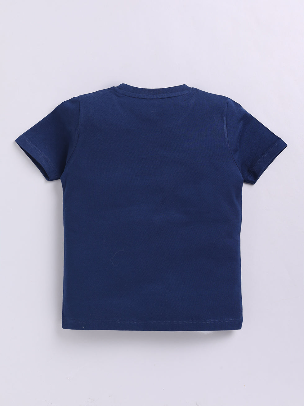 Kidcity Boys Cotton Sinker Text & Skateboard Graphic Half Sleeves T-Shirts - Navy Back VIiew