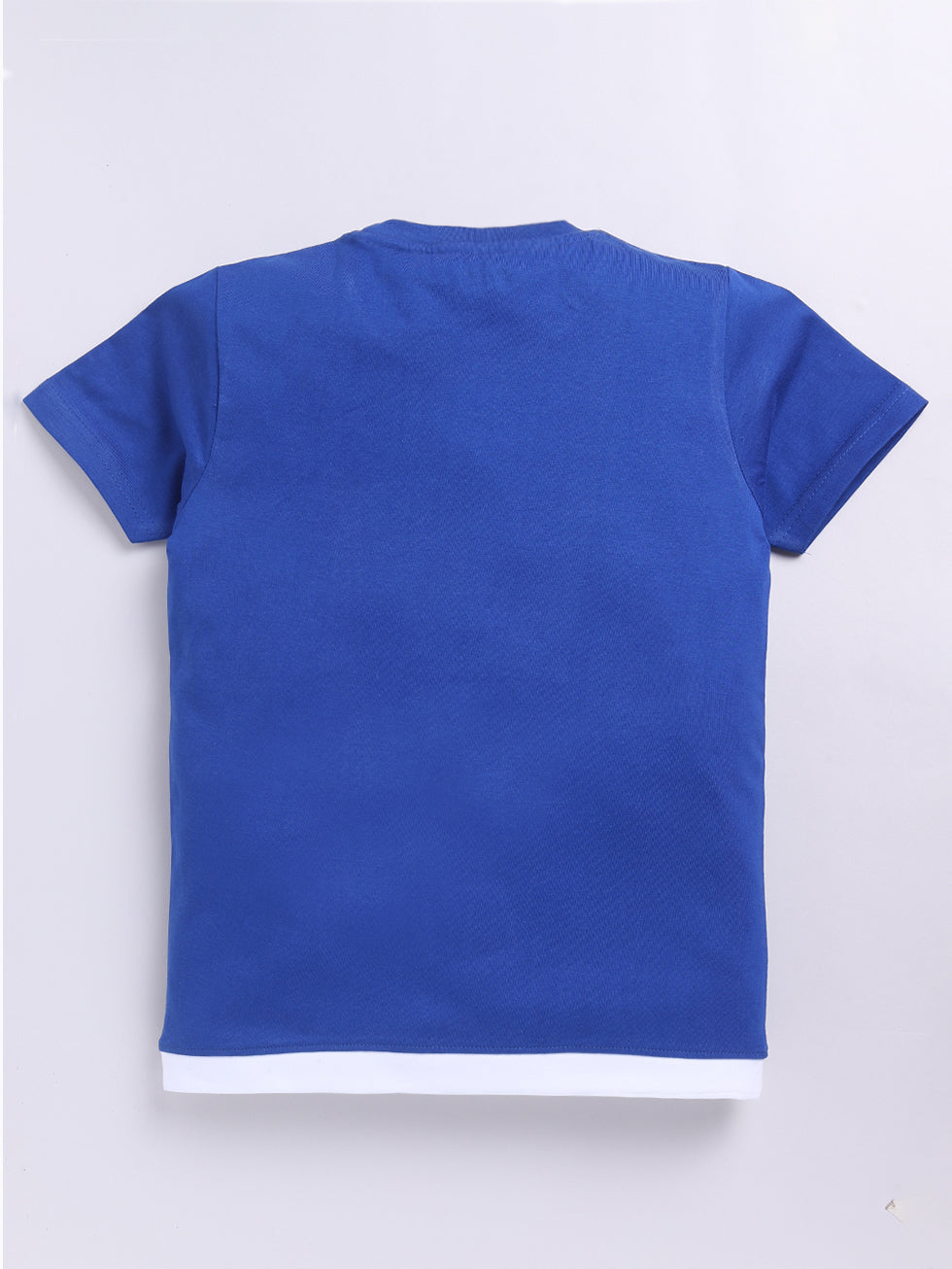 Kidcity Boys Soft Cotton Sinker Half Sleeve Text Print T-Shirts - Royal Blue back view