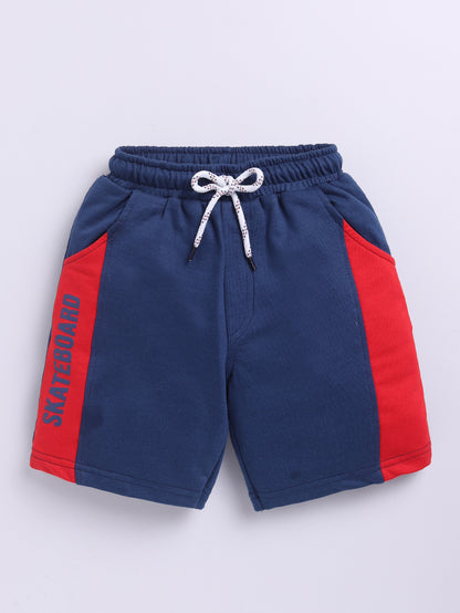 Kidcity Boys shorts Combo set (pack of 2) |Loopknit shorts navy shorts front view