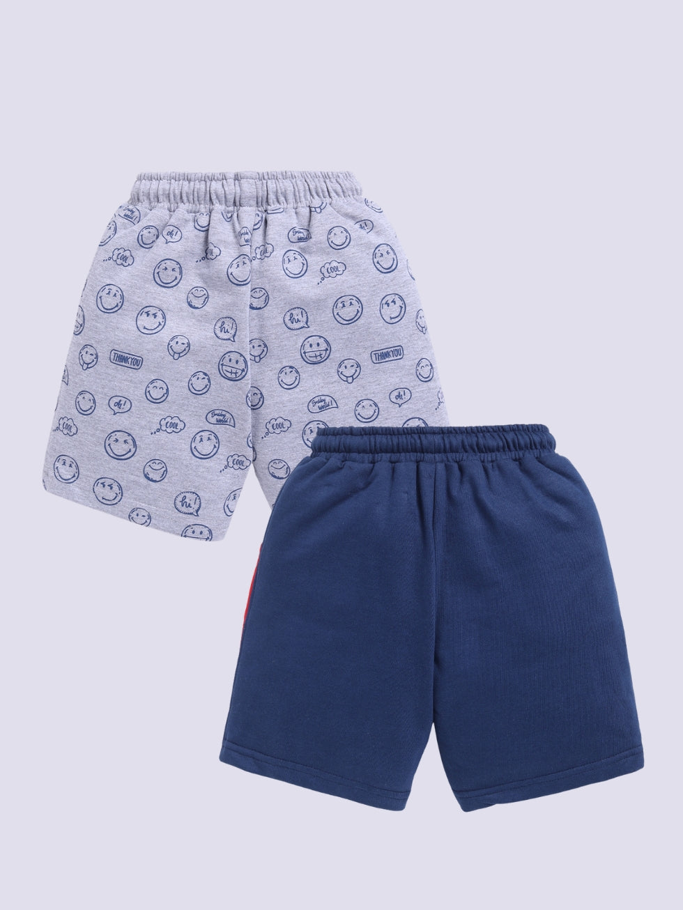 Kidcity Boys shorts Combo set (pack of 2) |Loopknit shorts| Navy, Gray shorts Combo back view
