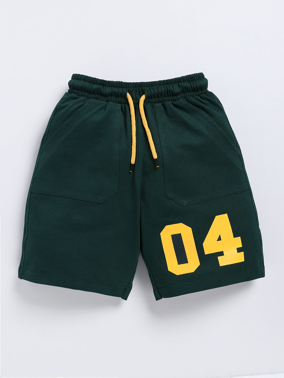Kidcity Boys shorts Combo set (pack of 2) |Sinker shorts|Dark green shorts front view