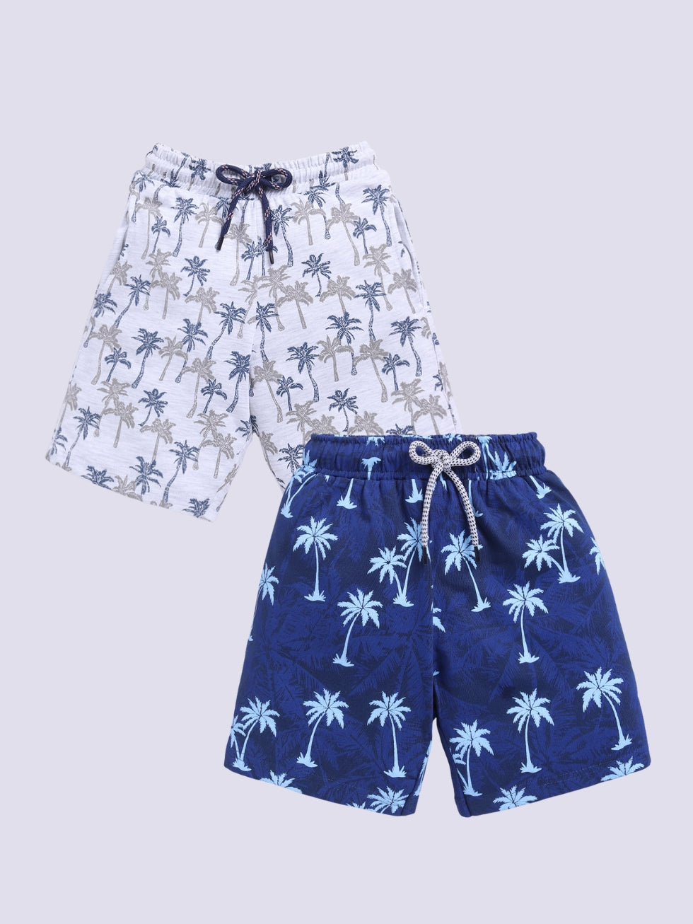 Kidcity Boys shorts Combo set (pack of 2) |Sinker shorts| Navy, White shorts combo front view