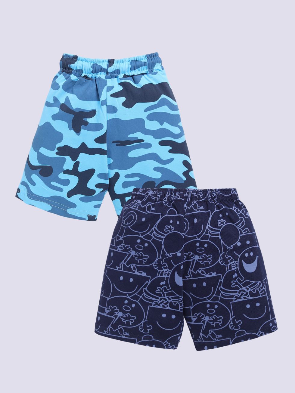 Kidcity Boys shorts Combo set (pack of 2) |Sinker shorts|Sky blue, Navy shorts combo back view
