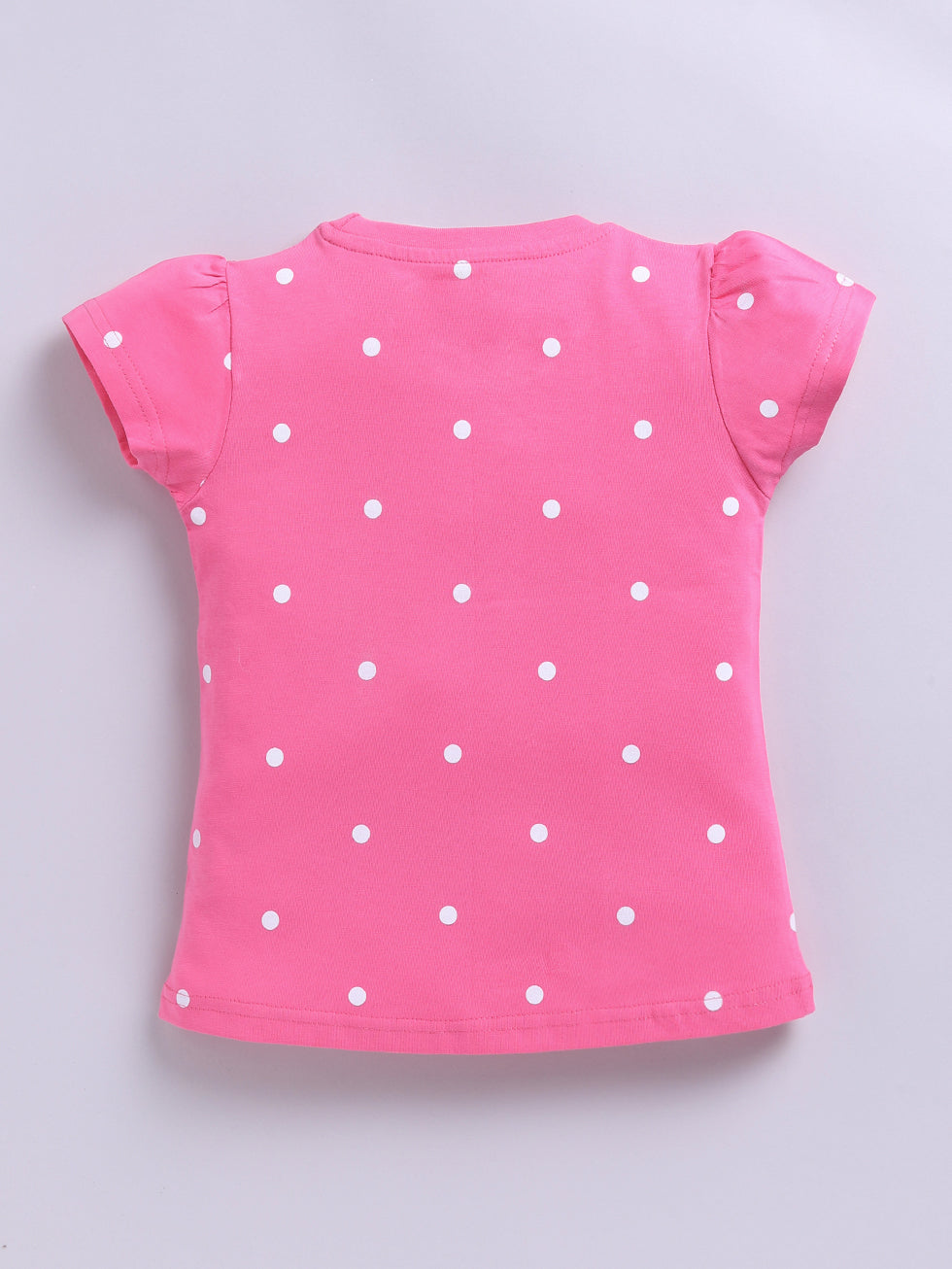 Kidcity Cotton Sinker Butterfly Graphics & Hope Text Allover Print Tops - Pink back view