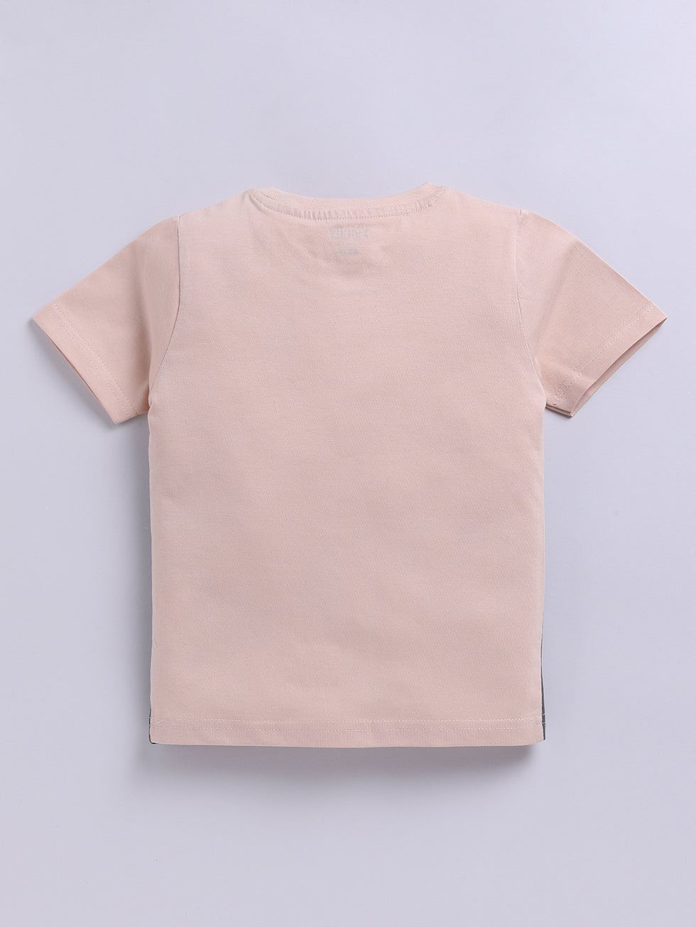 Kidcity Cotton Sinker Elephant Graphic Placement Print T-Shirts - Beige back view