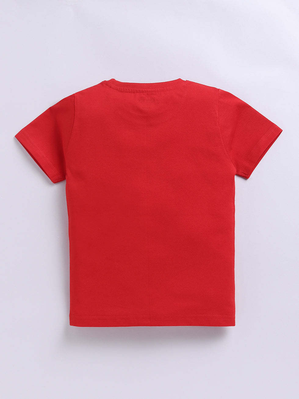 Kidcity Cotton Sinker The Cool Boy Text Placement Print T-Shirts - Red back view
