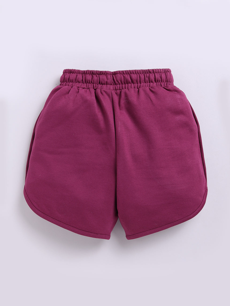 Kidcity_Girls_Cotton_Loopknit_Classic_Shorts_-_Maroon_Back_View