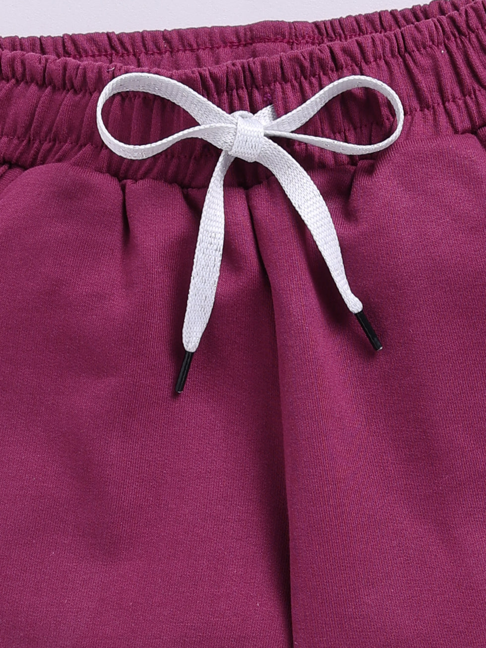Kidcity_Girls_Cotton_Loopknit_Classic_Shorts_-_Maroon_Zoom _View