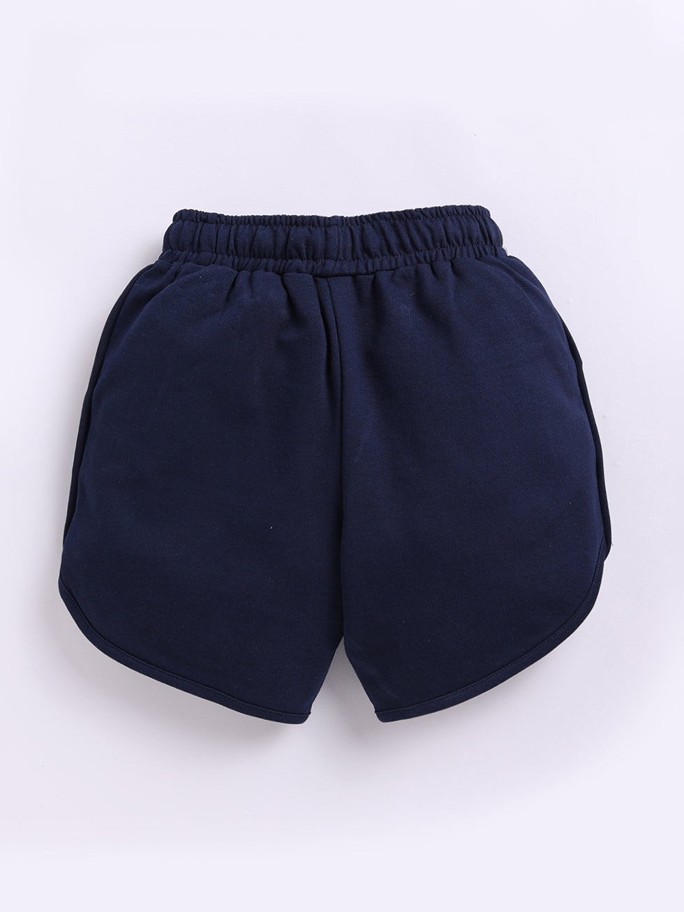 Kidcity Girls Cotton Loopknit Classic Shorts - Navy Back  View
