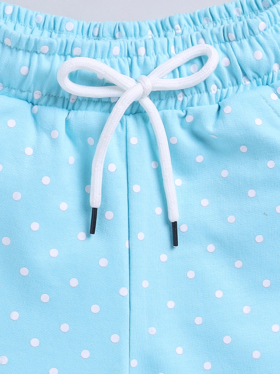 Kidcity_Girls_Cotton_Loopknit_Polka_Dot_Casual_Shorts_-_Aqua_Blue_Zoom_View