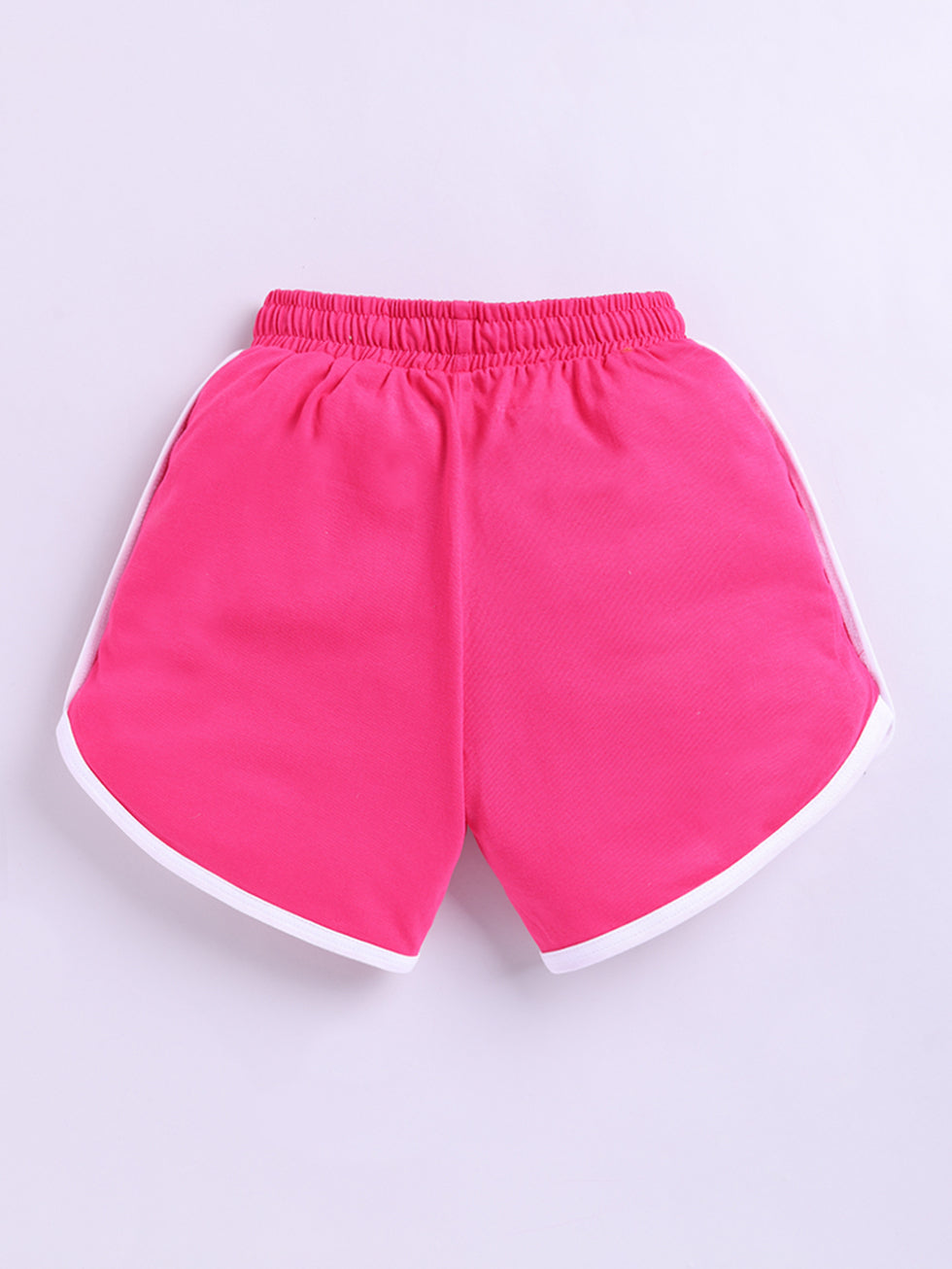 Kidcity Girls Cotton Sinker Butterfly Placement Print Shorts -Pink back view