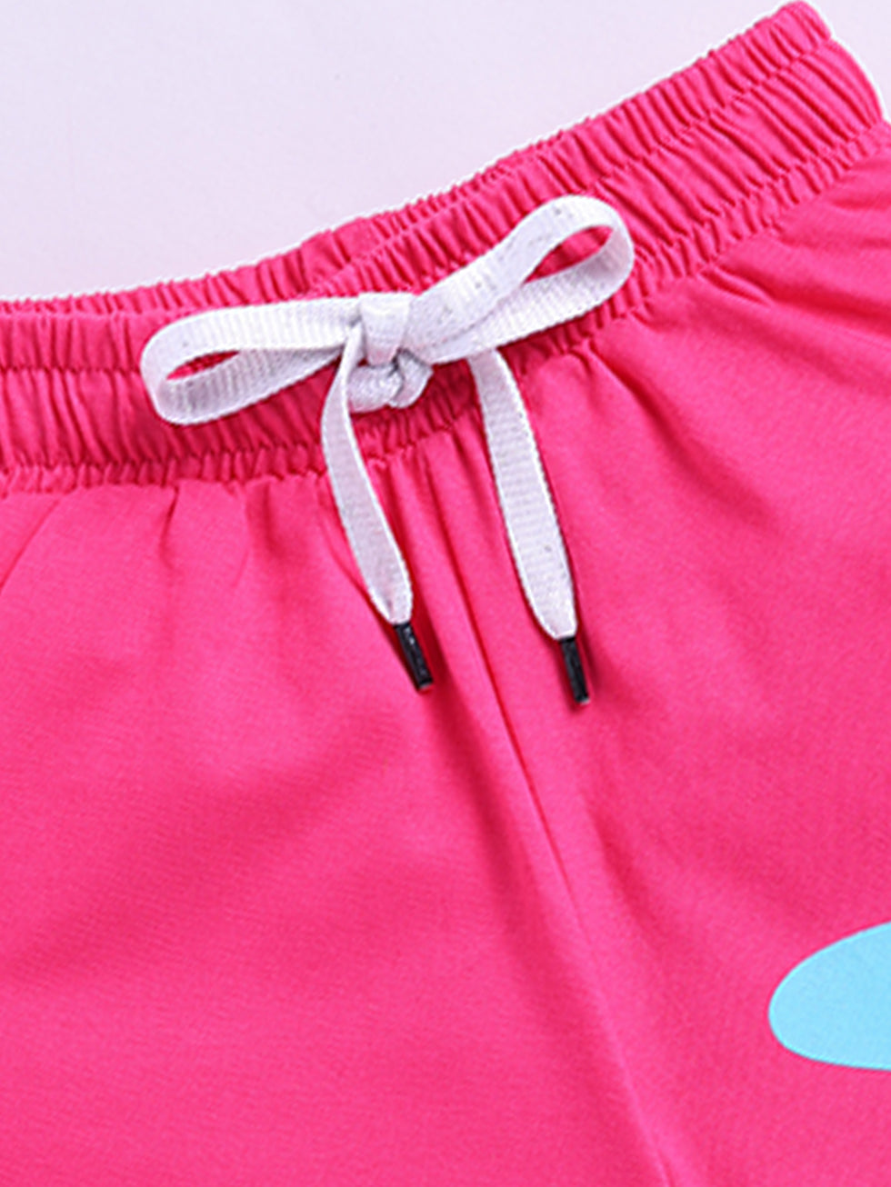 Kidcity Girls Cotton Sinker Butterfly Placement Print Shorts -Pink zoom view