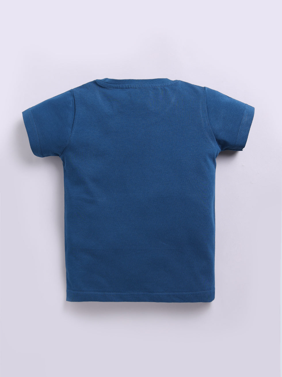 Kidcity Girls Cotton Sinker Half Sleeves Text and Donut Graphic Tops - Navy Back View