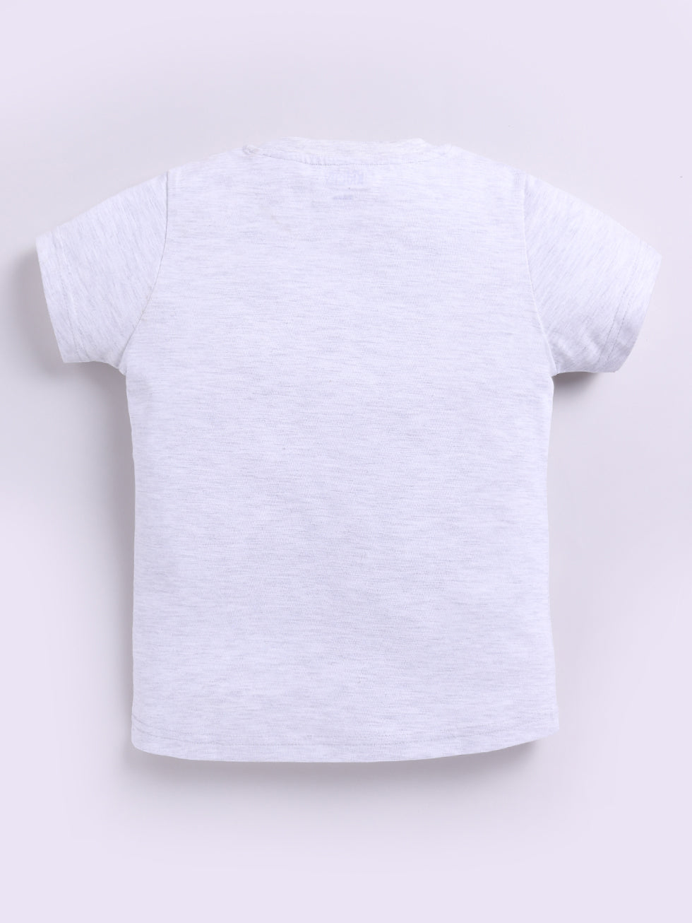 Kidcity Girls Cotton Sinker Strong And Fierce Text Print Half Sleeves Top - Grey Back View