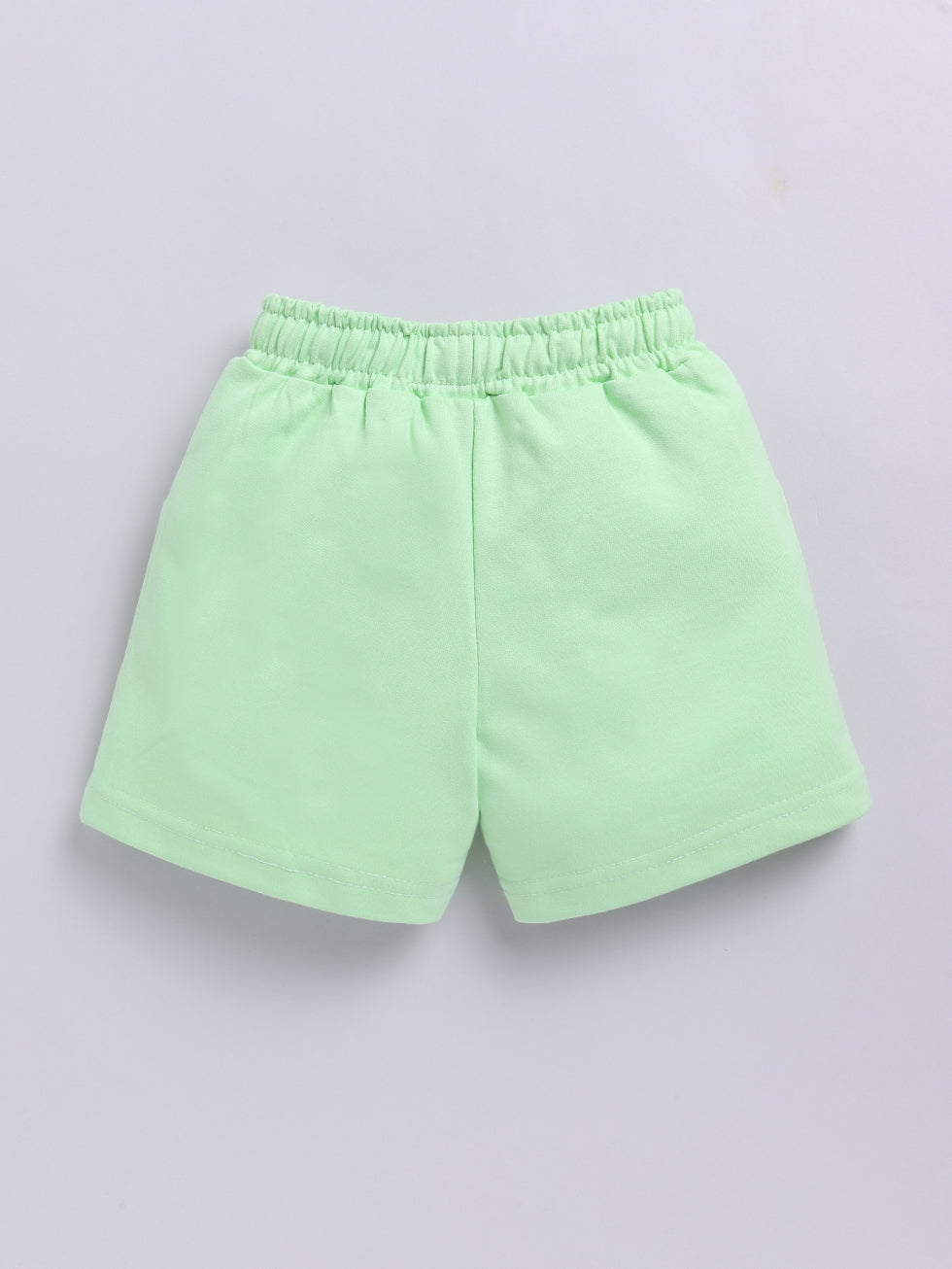 Kidcity Girls shorts Combo set (pack of 2) |Loopknit shorts|Green shorts back view