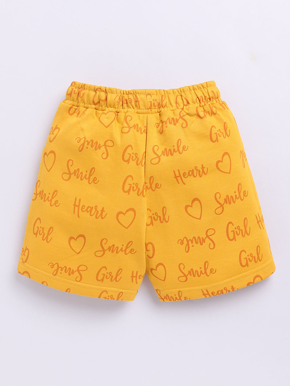 Kidcity Girls shorts Combo set (pack of 2) |Loopknit shorts|Mustard shorts back view