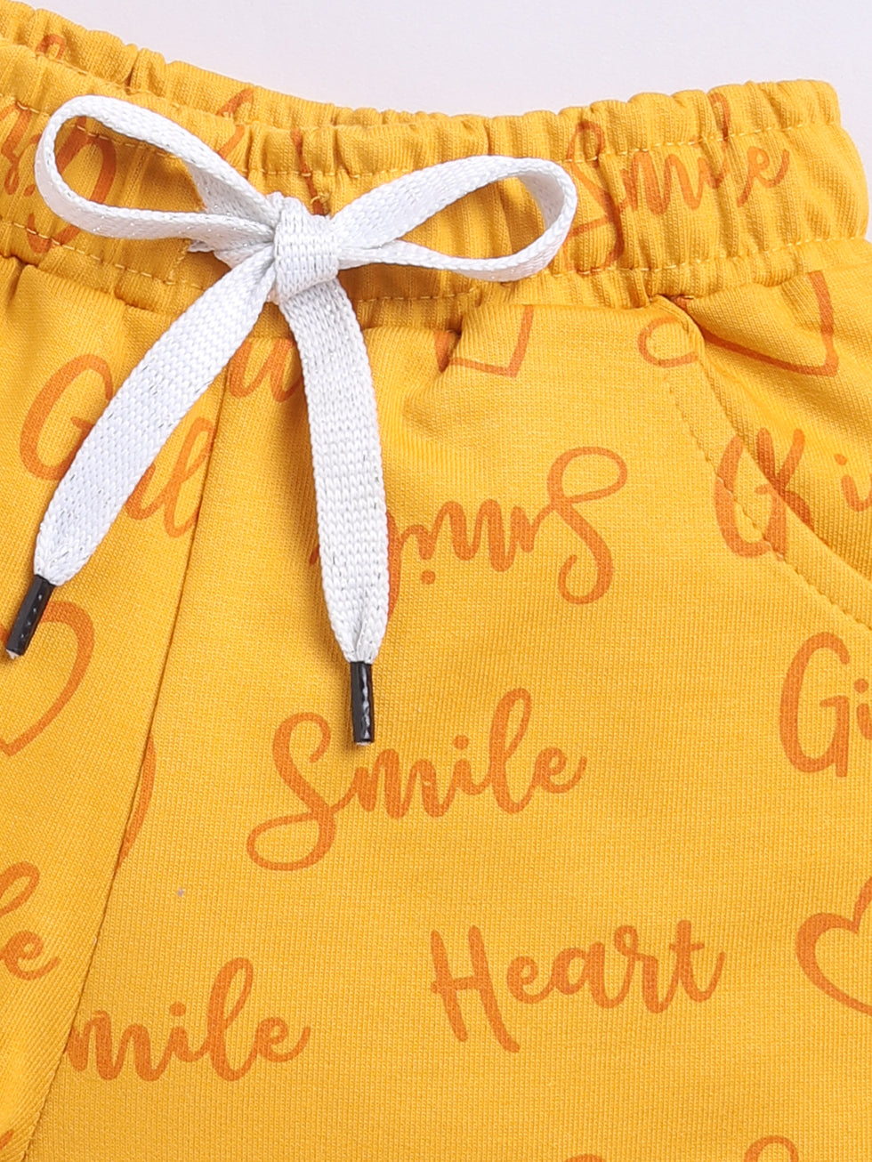 Kidcity Girls shorts Combo set (pack of 2) |Loopknit shorts|Mustard shorts zoom view