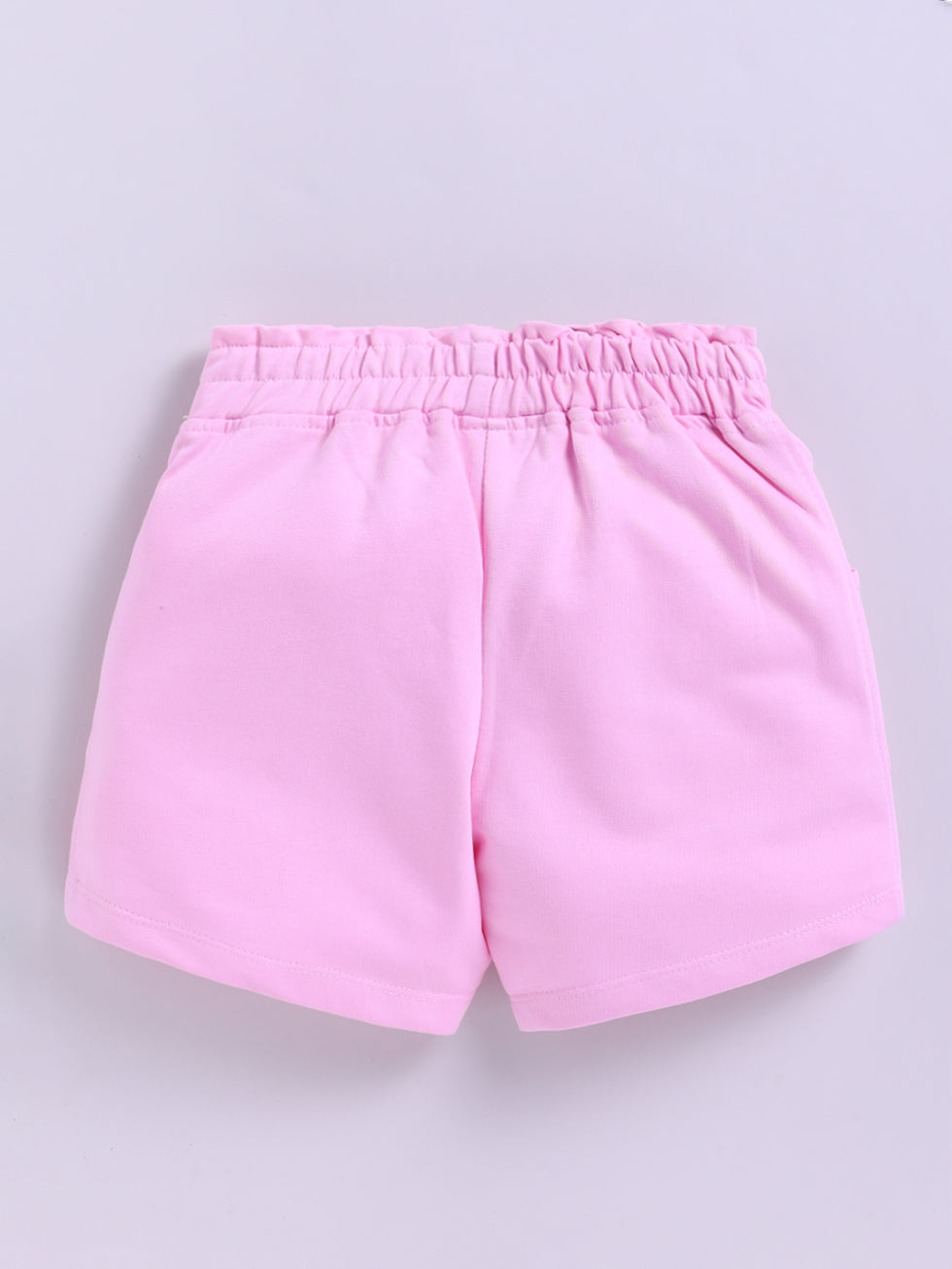 Kidcity Girls shorts Combo set (pack of 2) | Loopknit shorts | Pink bow back view