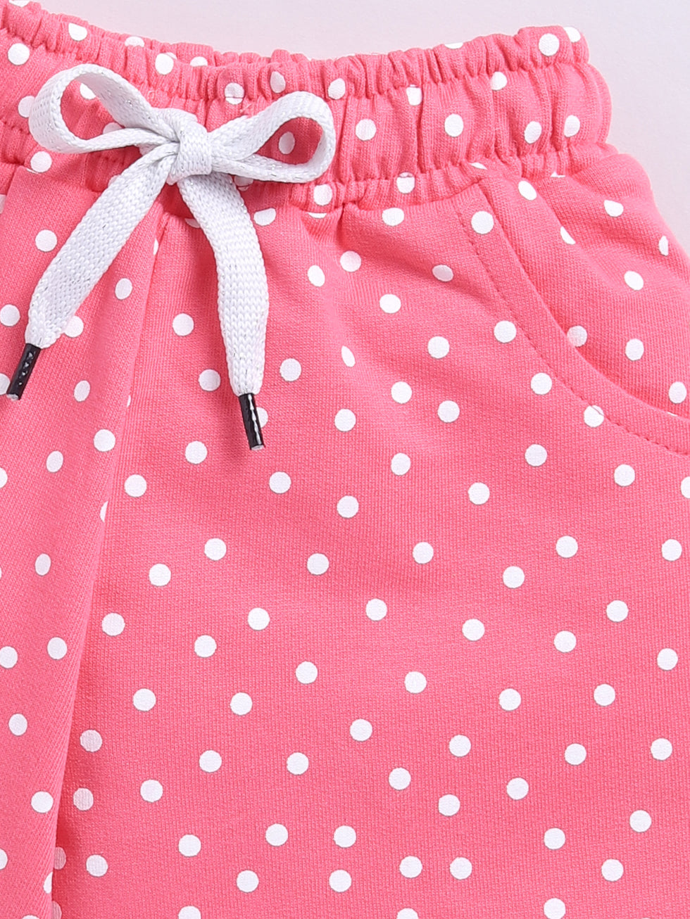 Kidcity Girls shorts Combo set pack of 2 |Loopknit shorts|Pink polka dot  shorts zoom view