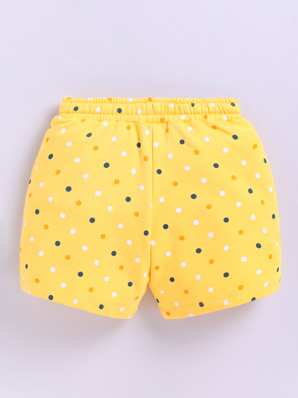 Kidcity Girls shorts Combo set (pack of 2) | Loopknit shorts | Yellow shorts back view
