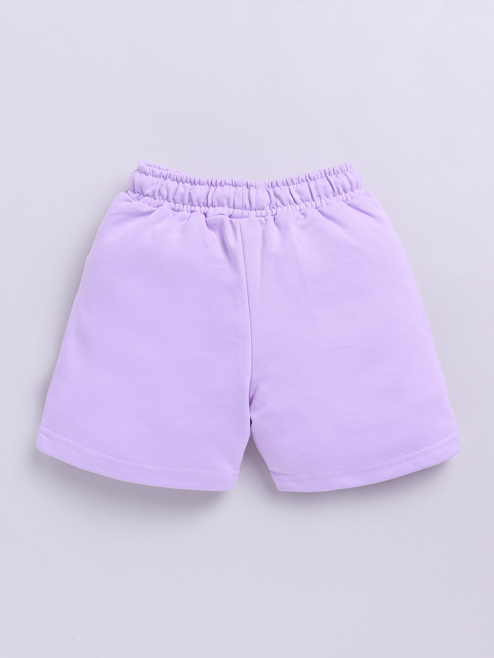 Kidcity Girls shorts Combo set (pack of 2) |Loopknit shorts| lavender  back view 