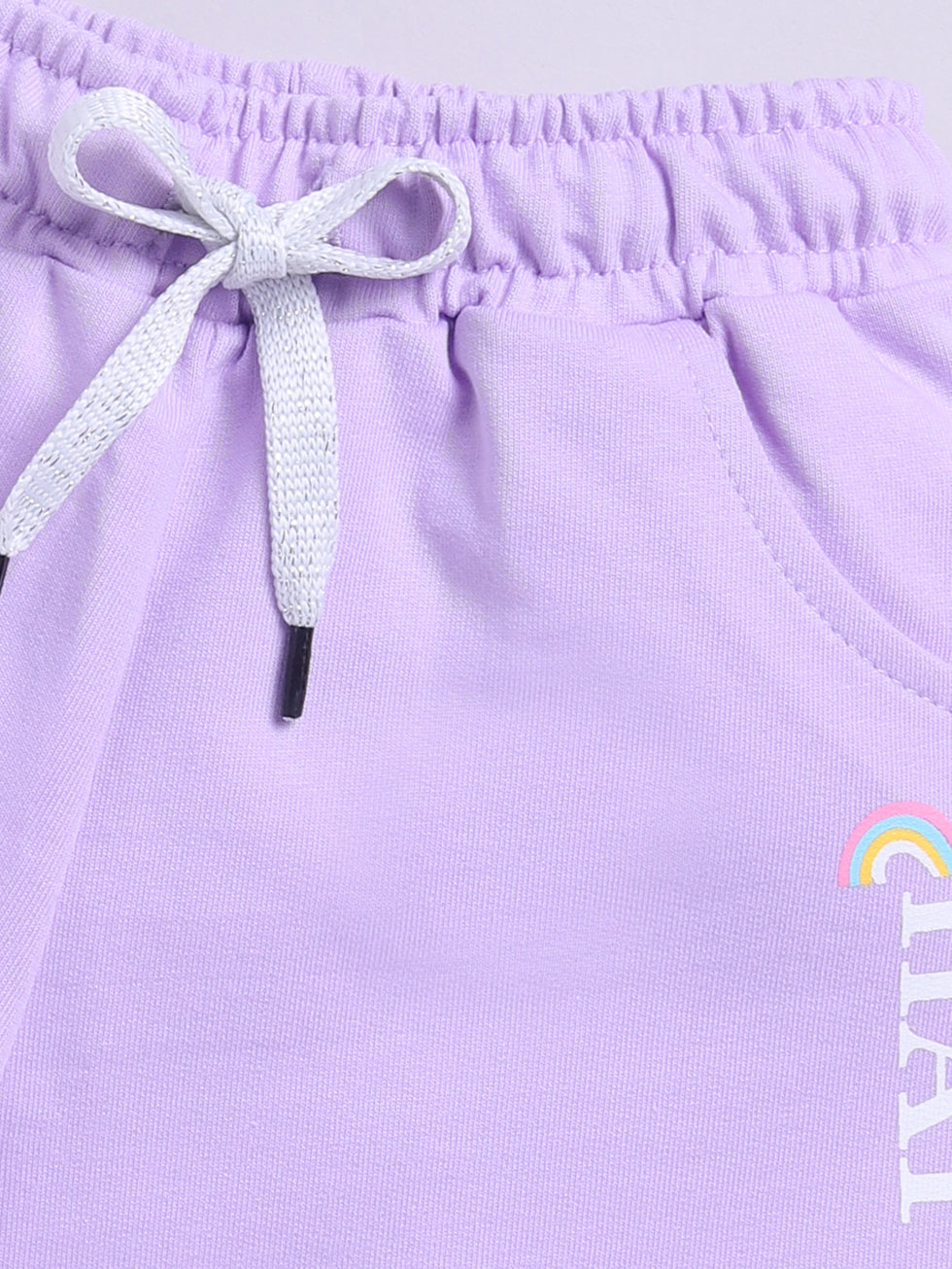 Kidcity Girls shorts Combo set (pack of 2) |Loopknit shorts| lavender  zoom view 