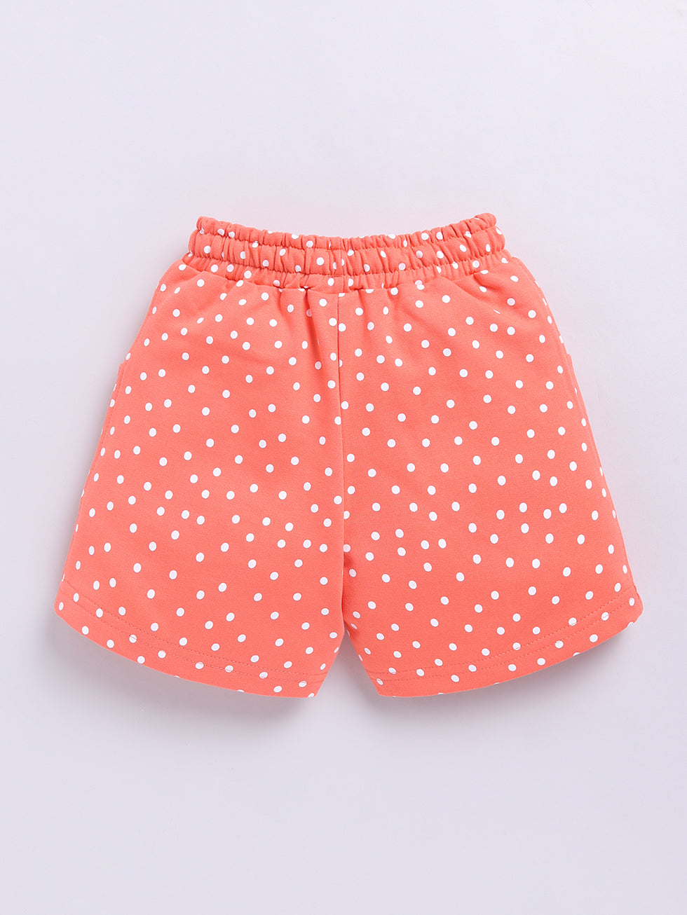 Kidcity Girls shorts Combo set (pack of 2) |Loopknit shorts|orange back view
