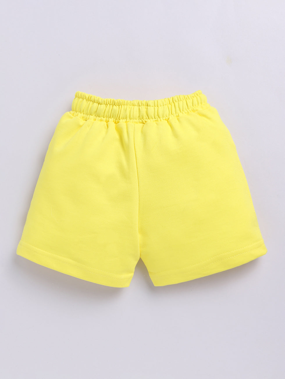Kidcity Girls shorts Combo set (pack of 2) |Loopknit yellow shorts back view