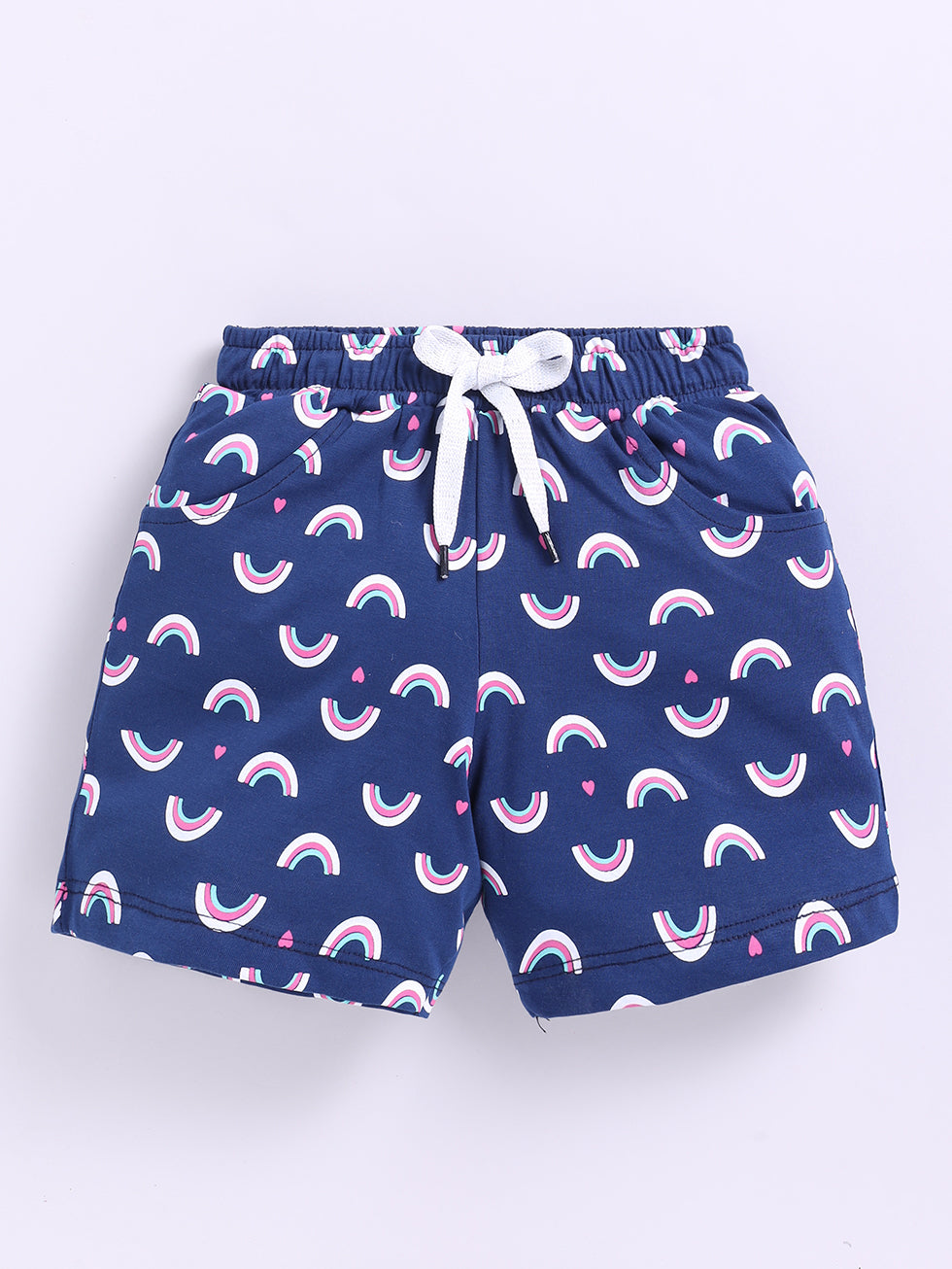 Kidcity Girls shorts Combo set (pack of 2) |Sinker Navy shorts front  view