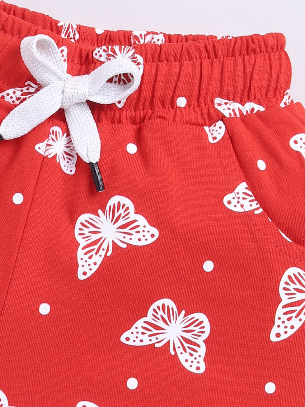Kidcity Girls shorts Combo set (pack of 2) |Sinker red shorts zoom view