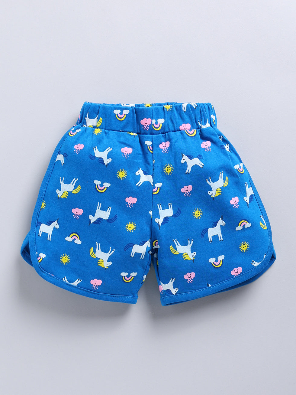 Kidcity Girls shorts Combo set (pack of 2) |Sinker shorts|Blue colour shorts combo front view
