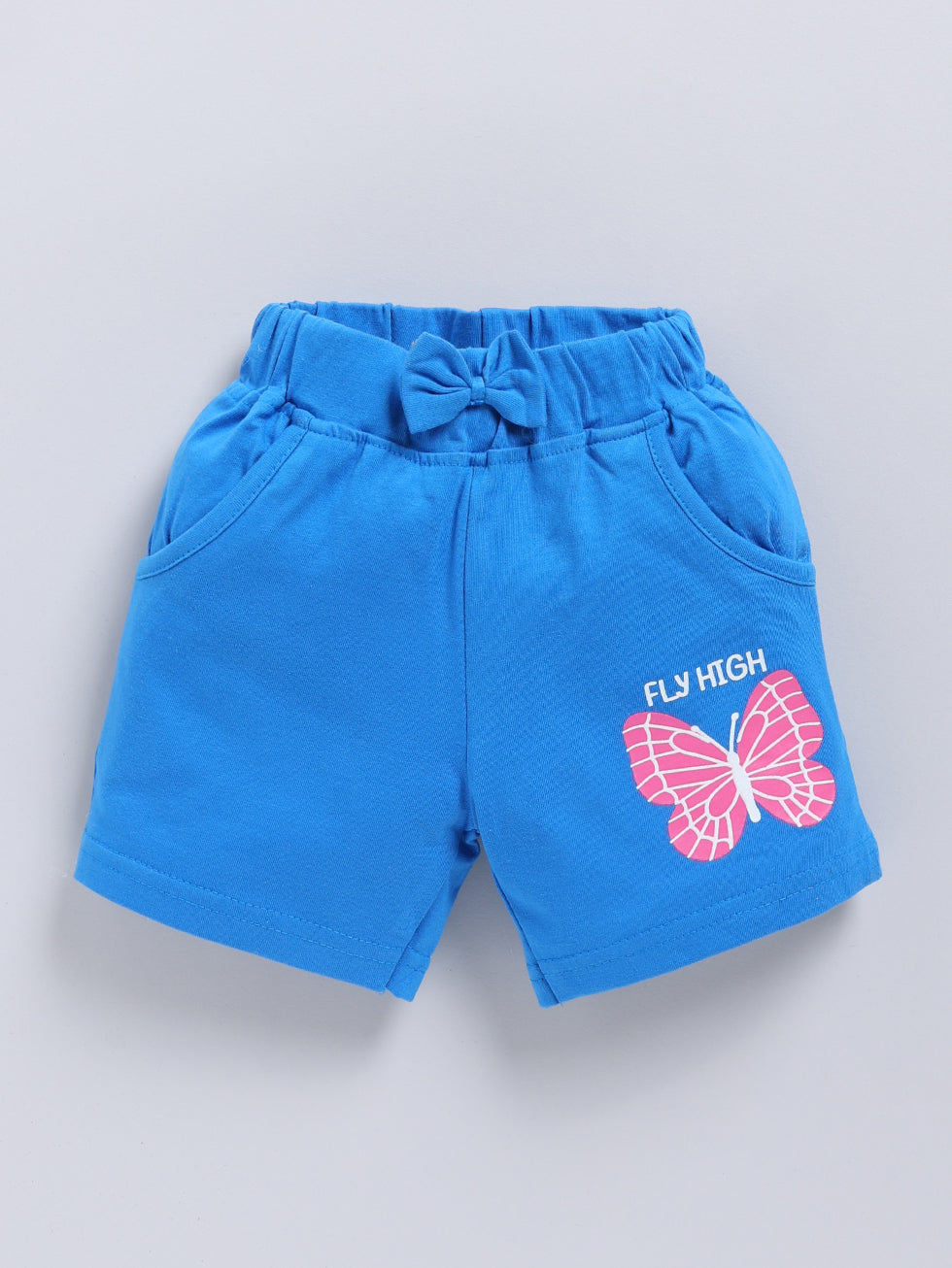 Kidcity Girls shorts Combo set (pack of 2) |Sinker shorts Light blue shorts front view